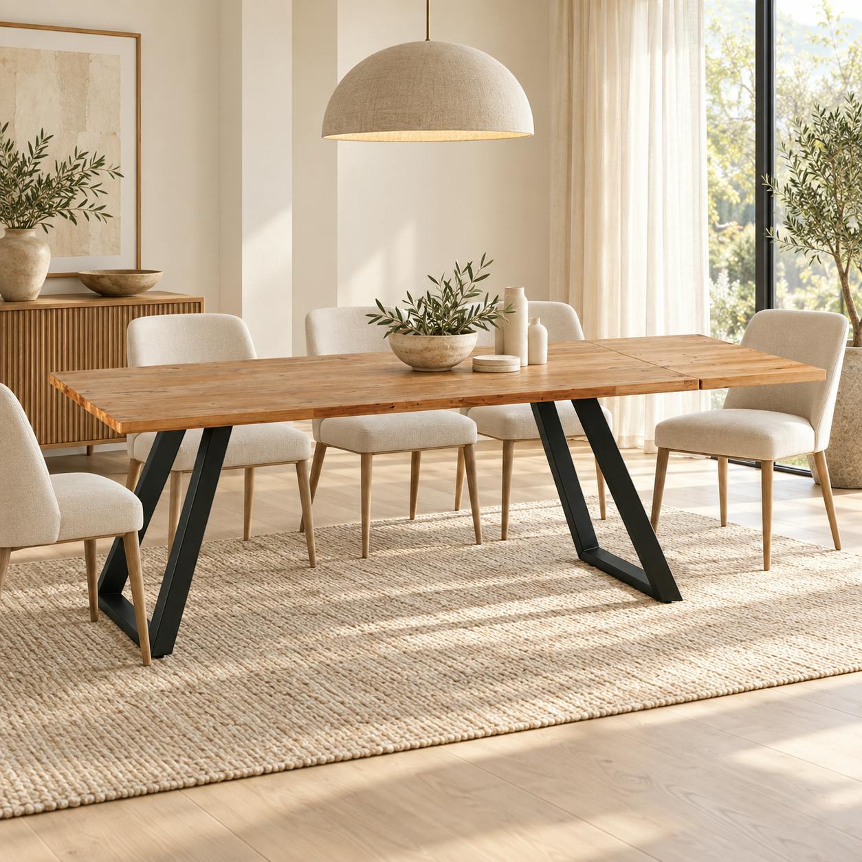 Table à manger extensible bois miel 200 cm COSTENTA