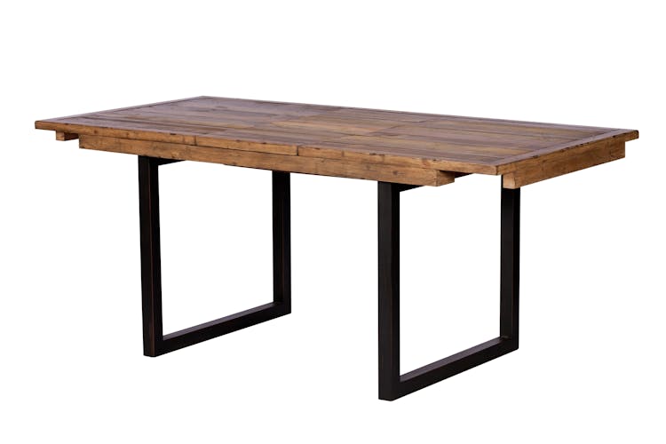 Table de repas extensible bois recycle FSC metal style industriel