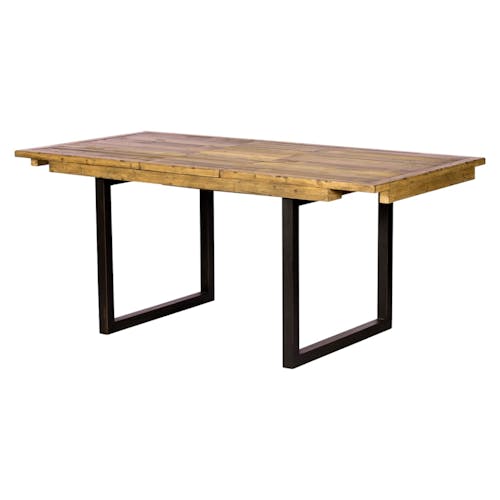Table de repas extensible bois recycle FSC metal style industriel