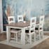 Table de repas rectangulaire extensible bois recycle FSC blanc