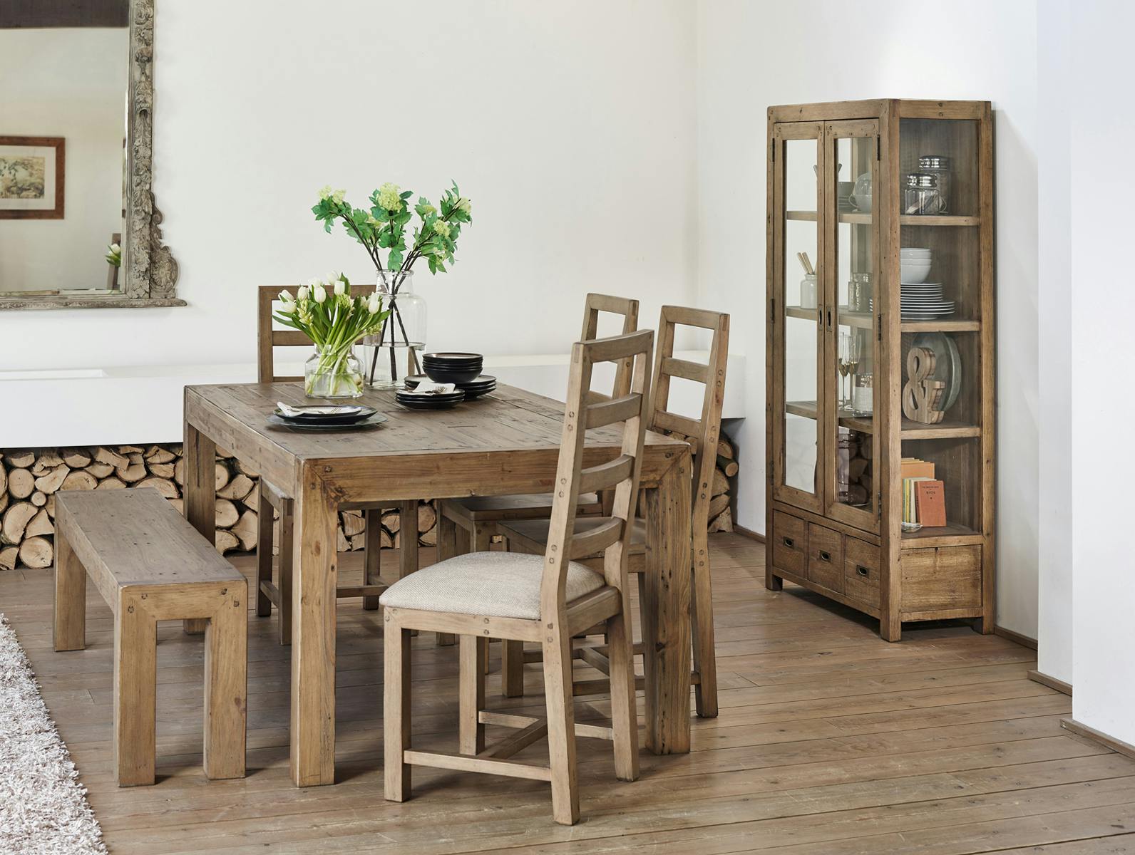 Table à manger extensible bois recyclé 145-185 VANCOUVER