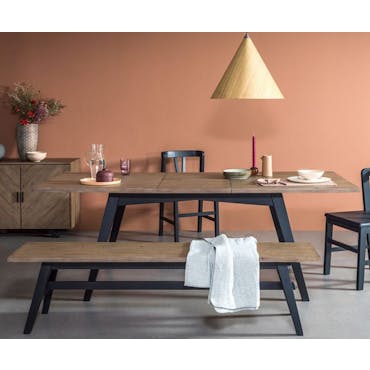  Table de repas extensible bois recycle FSC style campagne contemporaine
