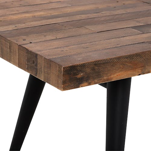 Table de repas style contemporain en bois recylce pieds metal