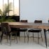 Table de repas style contemporain en bois recycle pieds metal