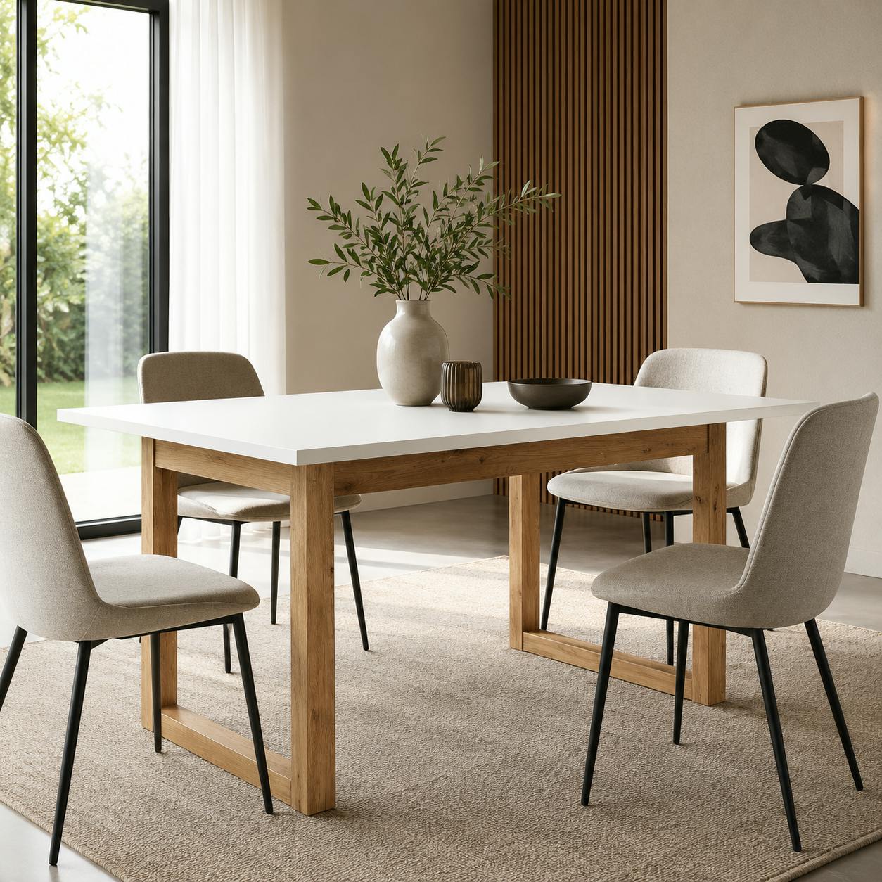 Table à manger extensible campagne chic 160-200 cm ALVA