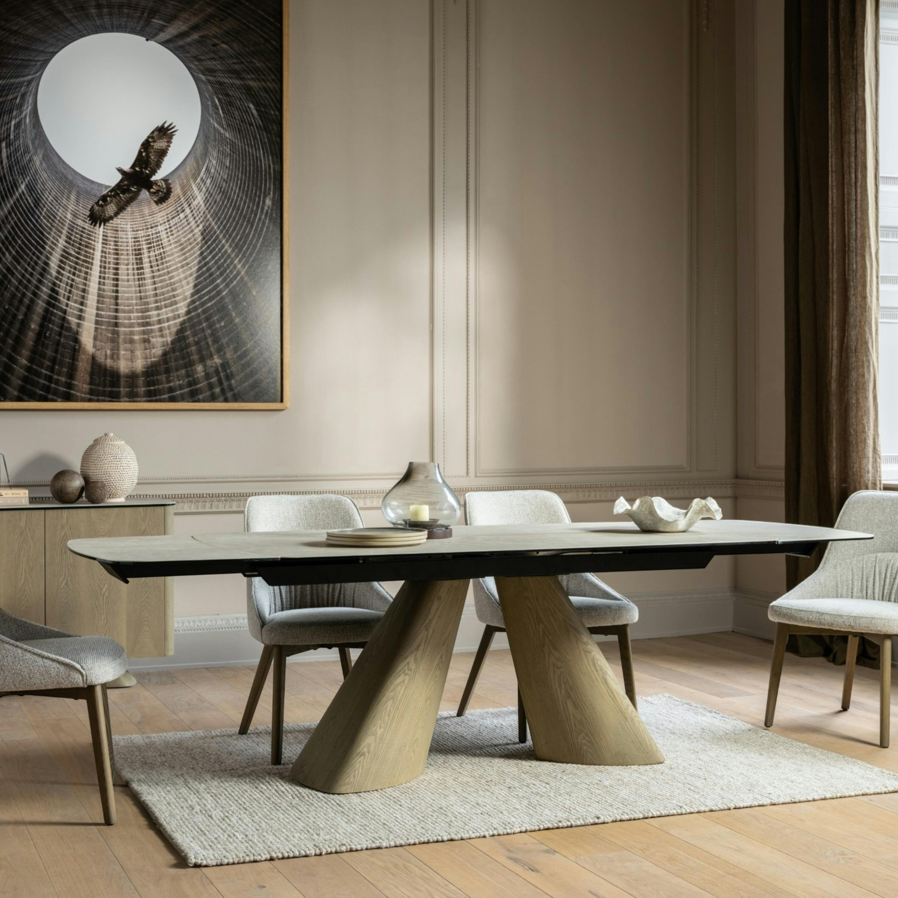 Table à manger extensible céramique & pieds design 180-260 cm CALA