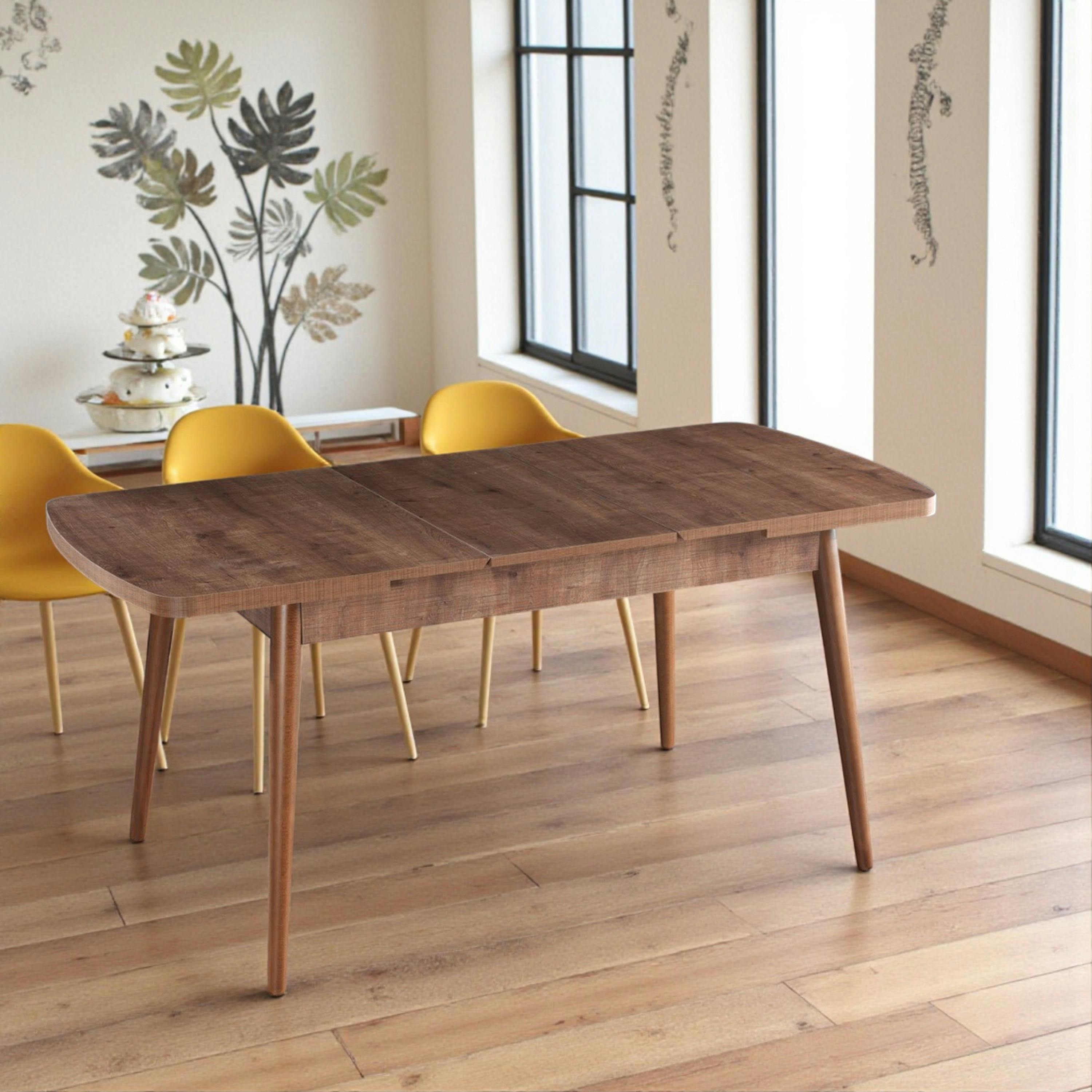 Table à manger extensible effet noyer 132-170 cm LUNOR