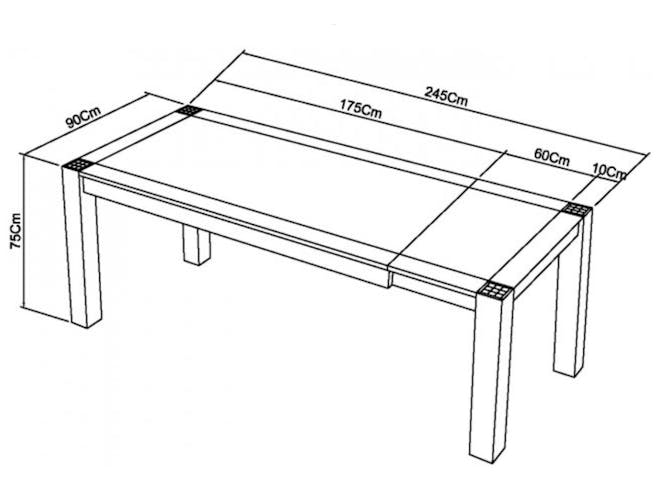 Table à manger extensible en bois 185-245 cm ALTA