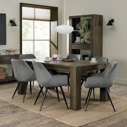 Table à manger extensible en bois de chêne fumé 180-235 cm ALLEN