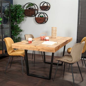 Table à manger extensible en bois recyclé 140-180 cm CANBERRA