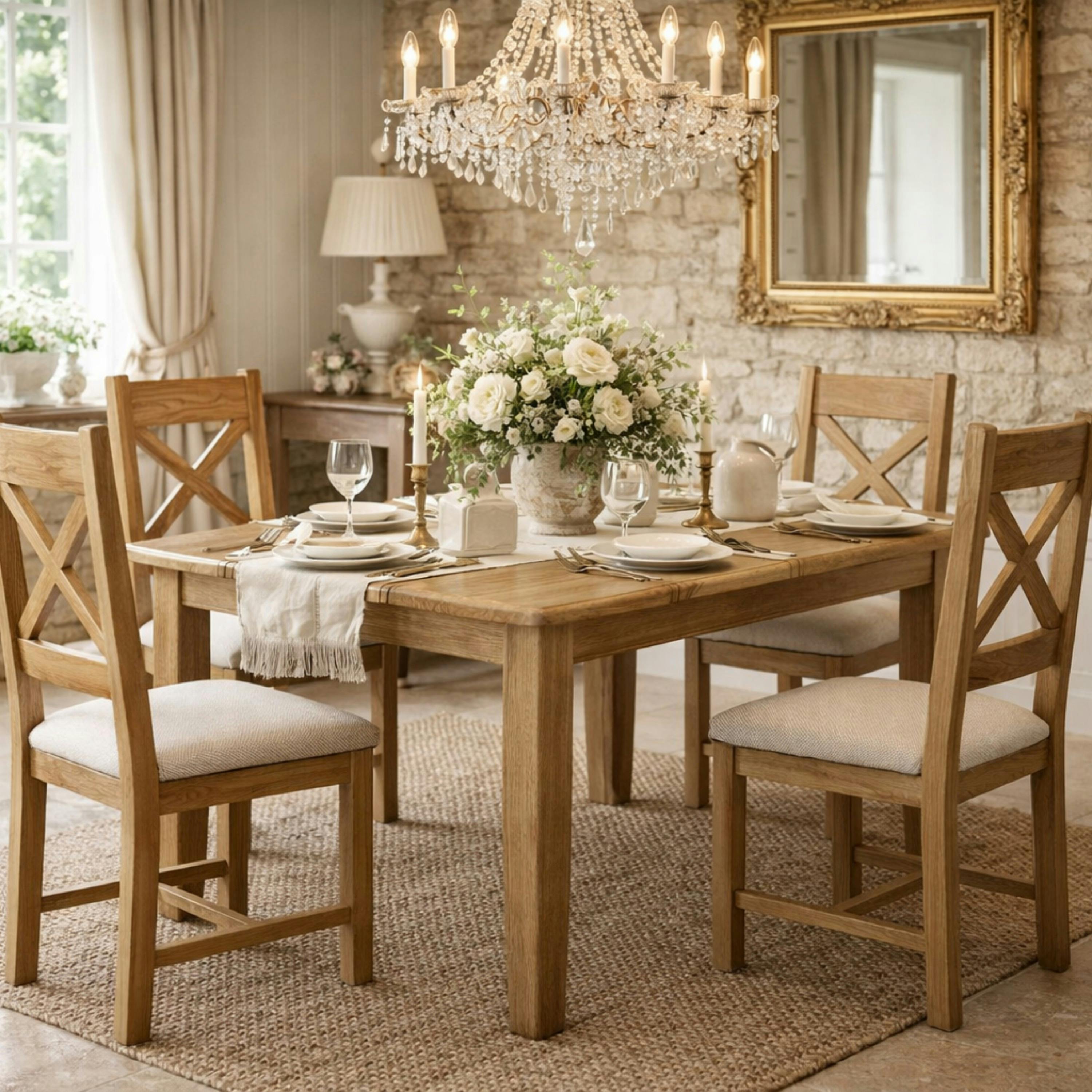 Table à manger extensible en chêne 130-180 cm VALMONT