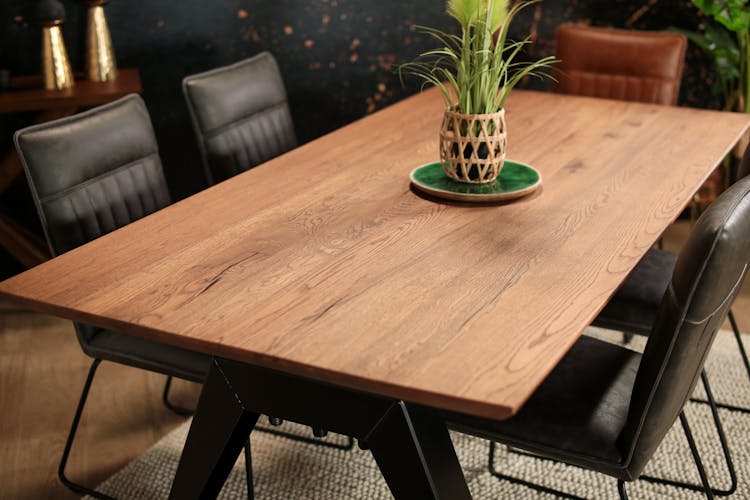 Table à manger extensible en chêne brun 200 cm PALERME