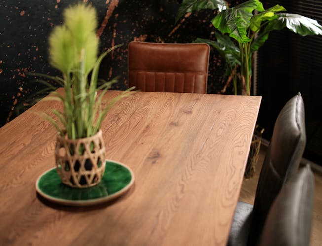 Table à manger extensible en chêne brun 200 cm PALERME