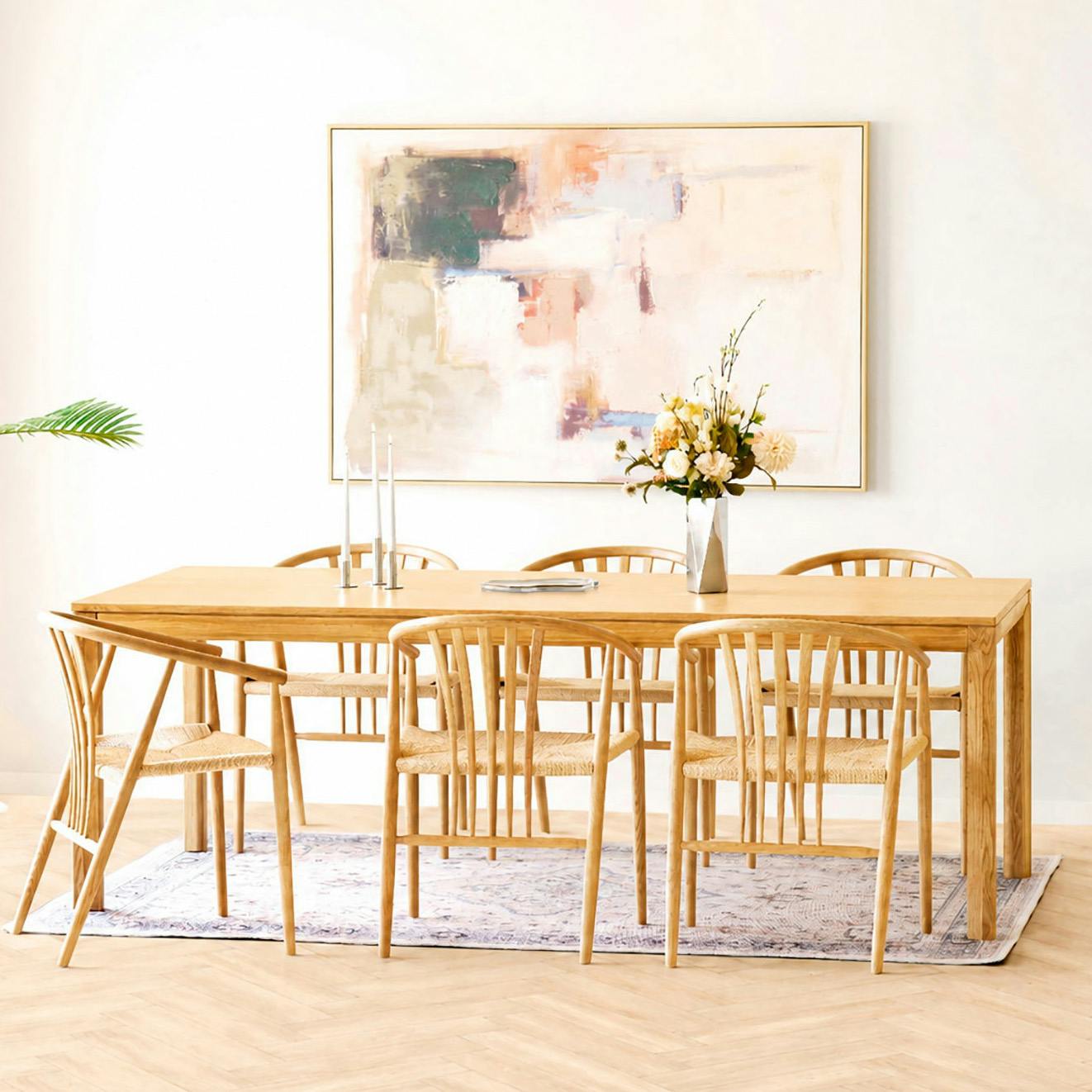 Table à manger extensible en chêne naturel 220/270/320 cm KALKIE