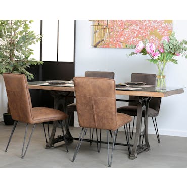 Table à manger industrielle bois recyclé brut KOURSK