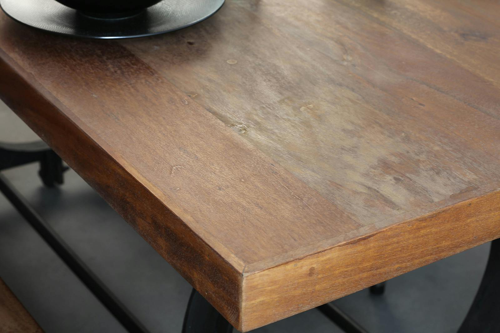 Table à Manger Industrielle Bois Récupéré Et Acier Brut - 120x64x75 Cm - Neuve