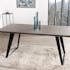 Table de repas style contemporain plateau beton pied metal