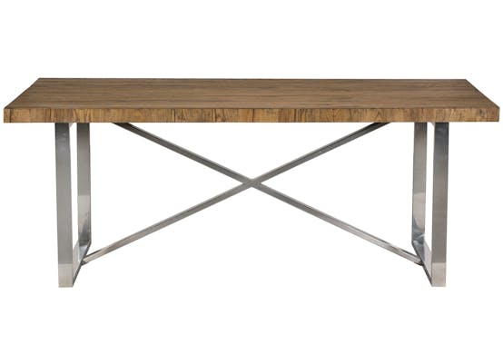 Table de repas style contemporain bois massif et metal
