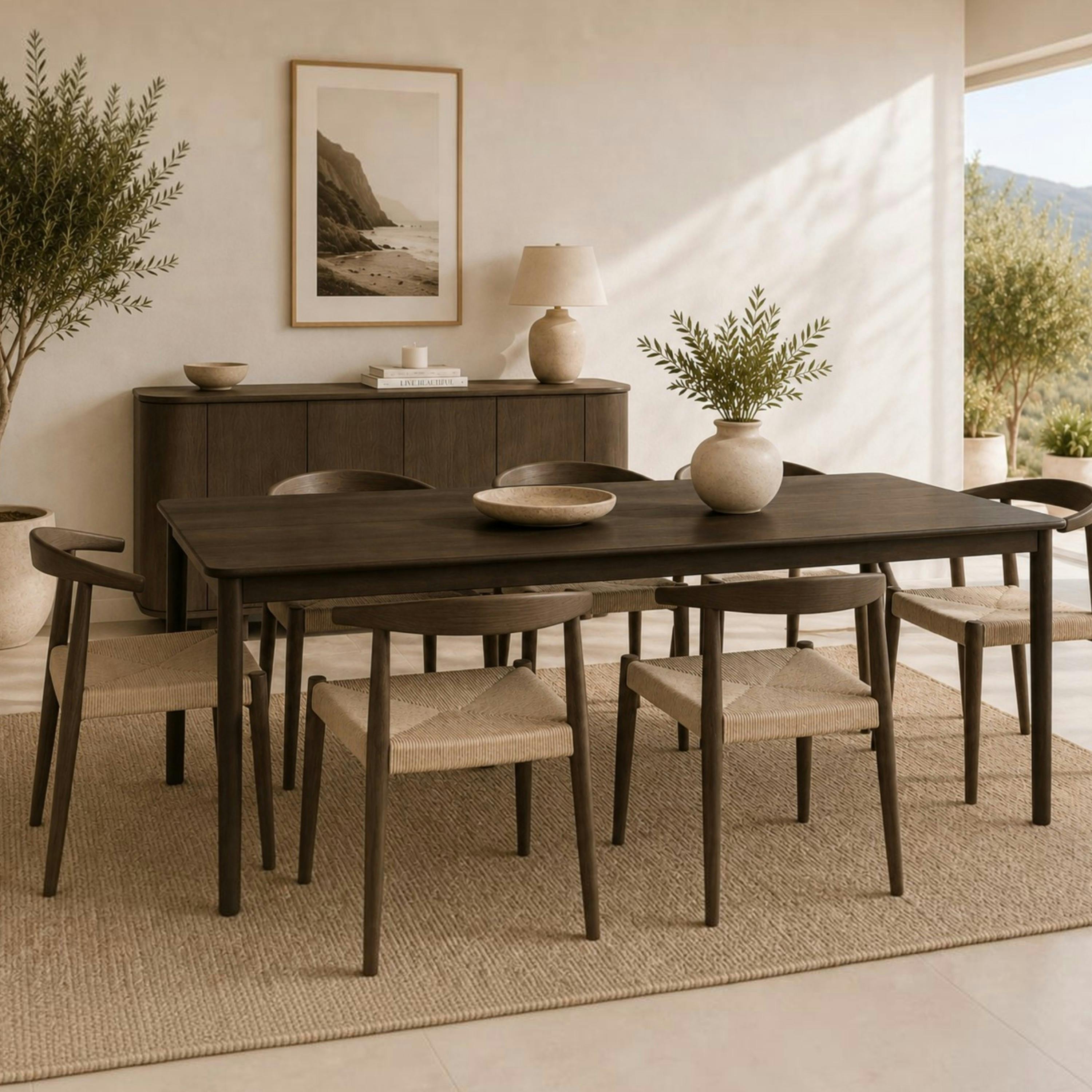Table à manger moderne en chêne brun 220 cm LOREN