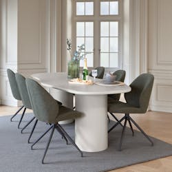 Table à manger moderne grise - organique, 240 cm ALBERTA