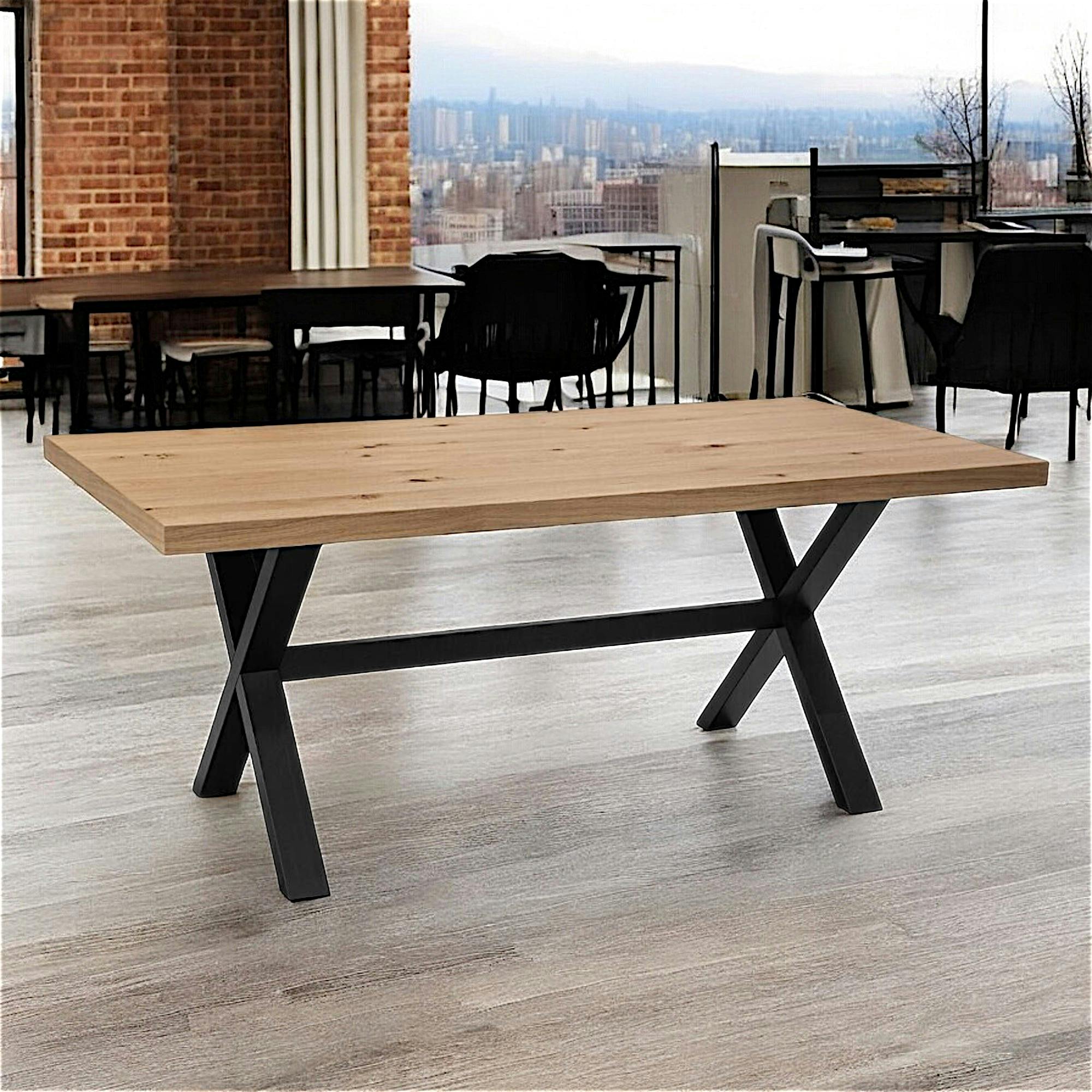 Table à manger moderne pieds en croix 180 cm AIX