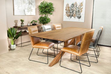  Table de repas en bois massif pied de style design