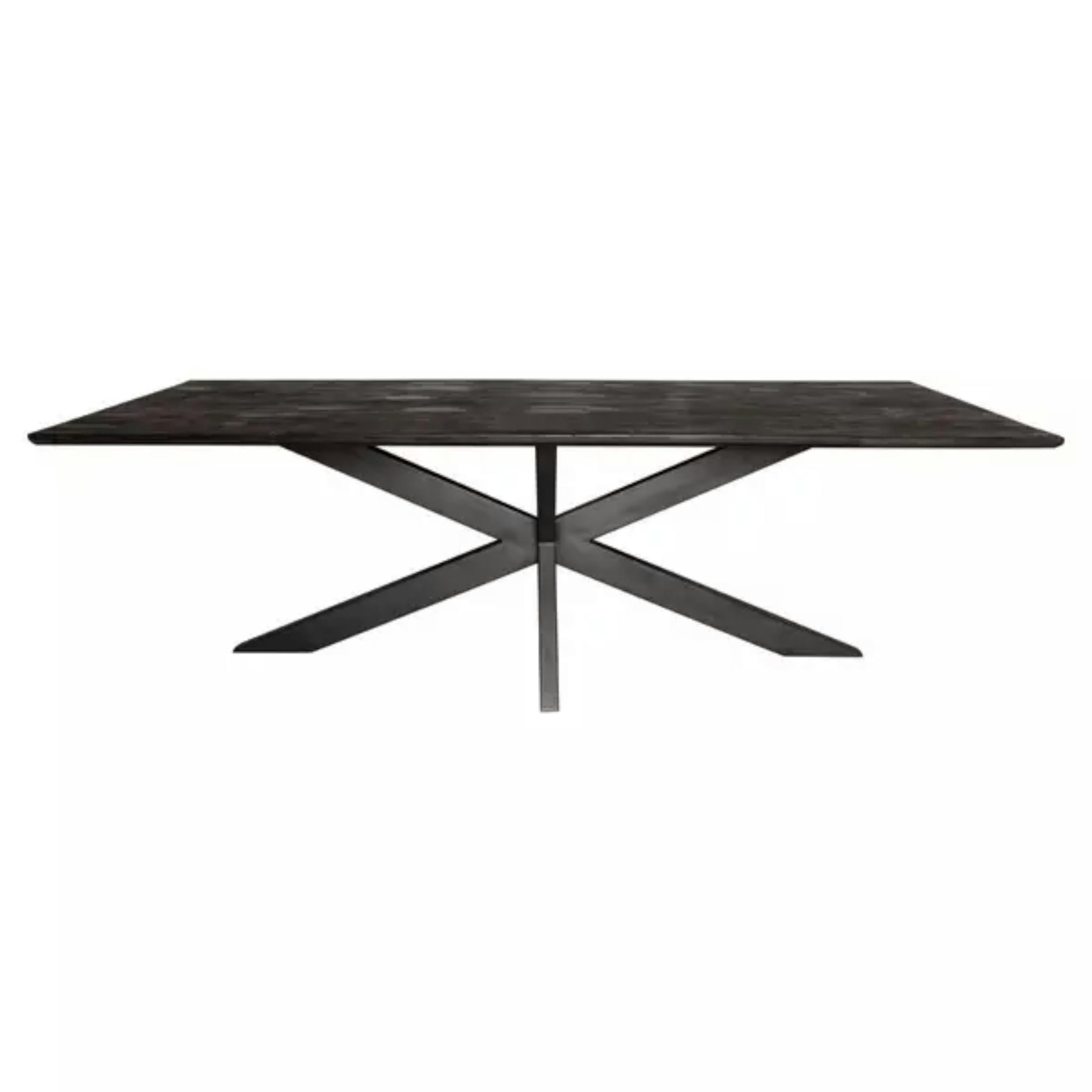 Table à manger noire en bois de manguier 160 cm ALVERA