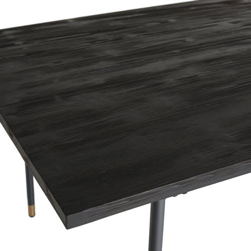 Table à manger noire en bois de pin vieilli 200 cm ALICANTE