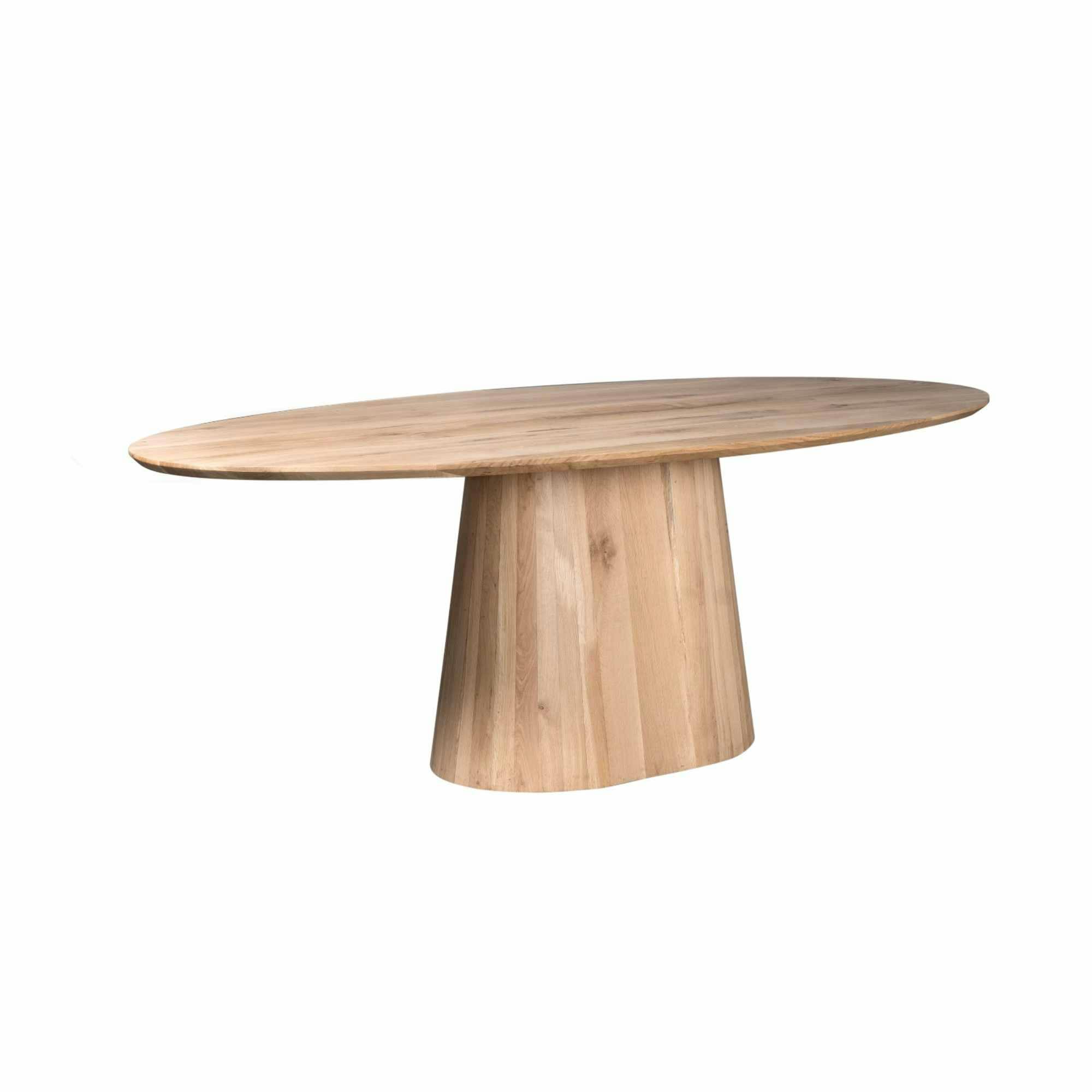 Table à manger ovale bois de chêne et pied central 210 cm LEXTON