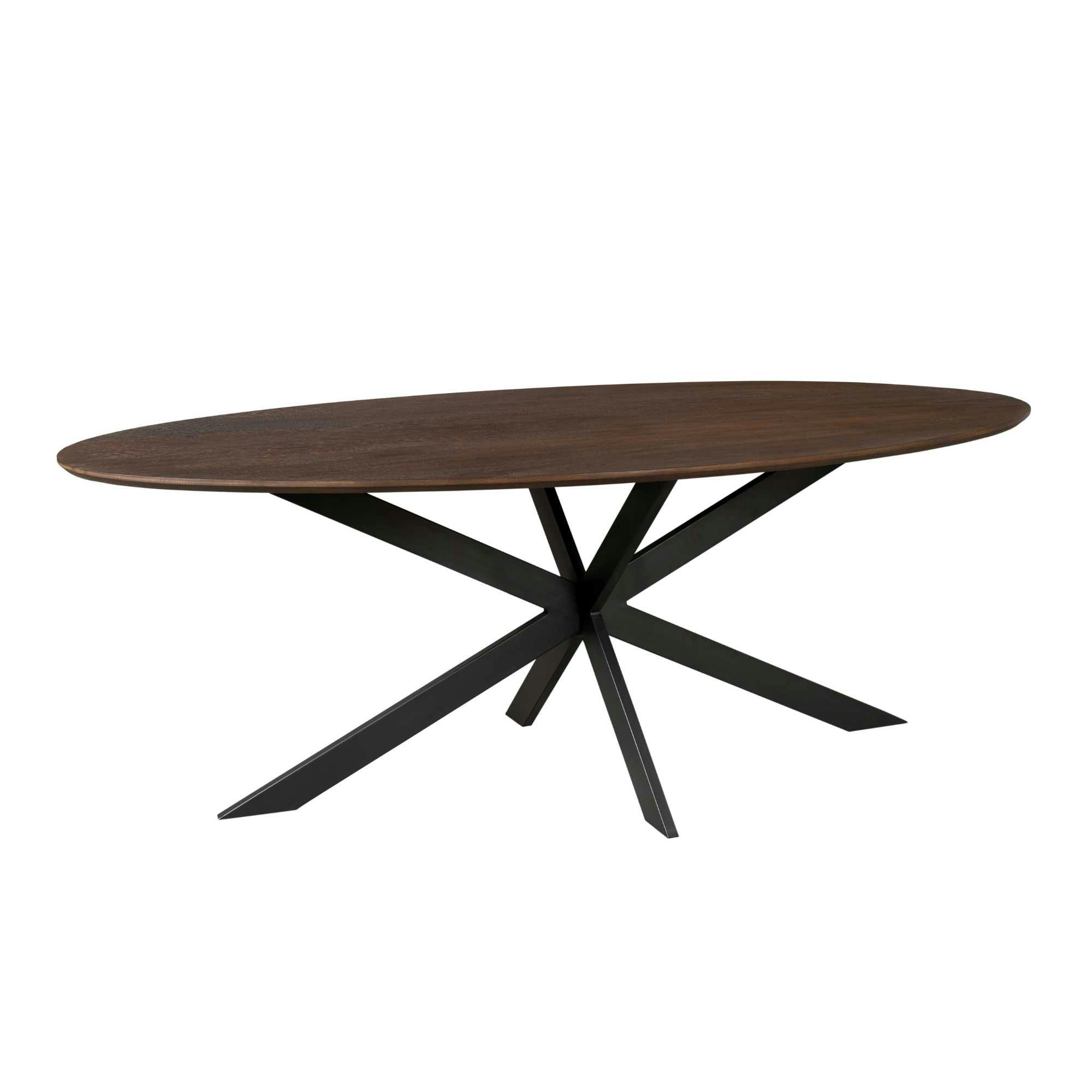 Table à manger ovale bois foncé 280 cm LEXTON