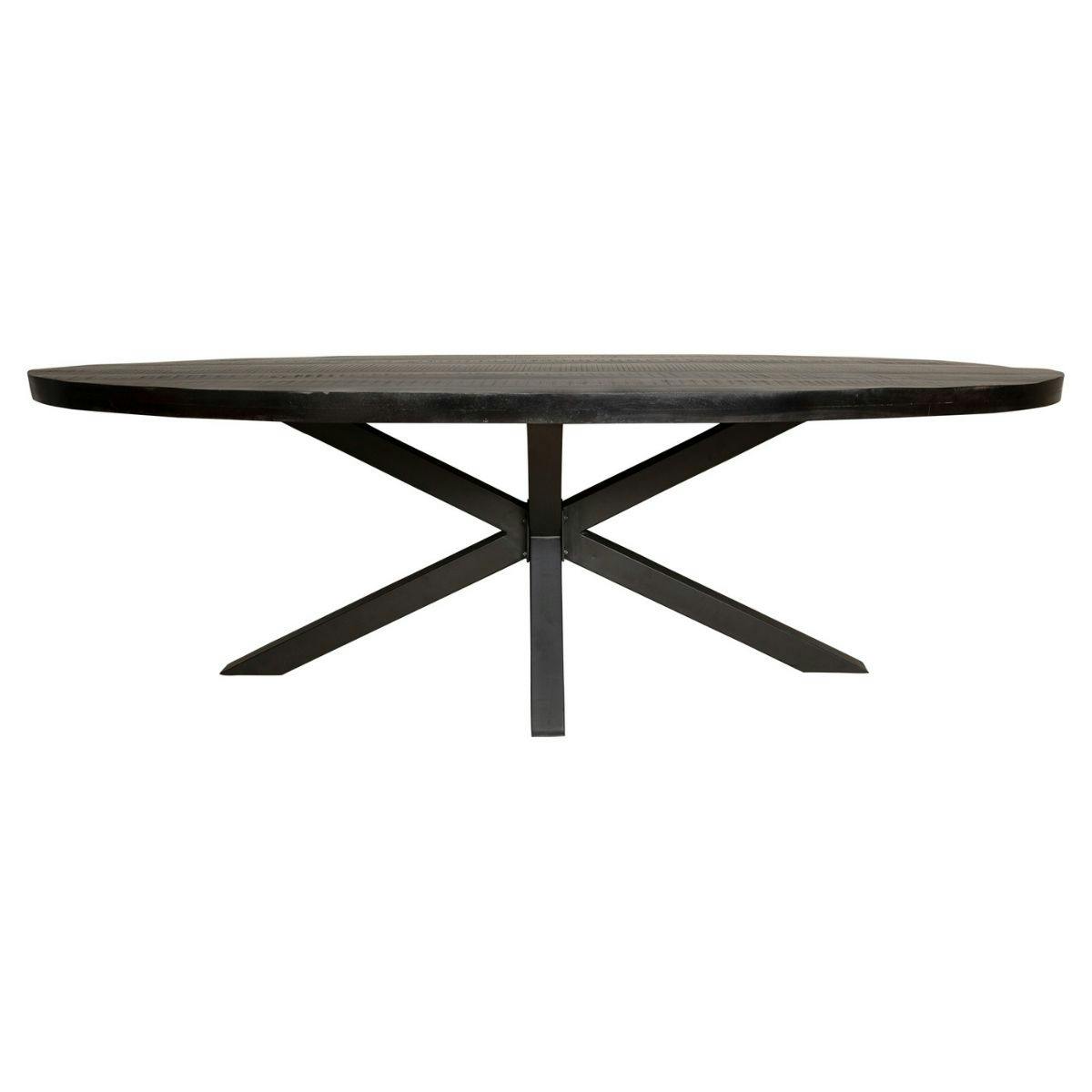 Table à manger ovale bois noir à pied central 180 cm RIVANO