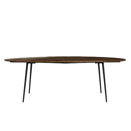 Table à manger ovale bois recyclé chevrons 240 cm KORKAI