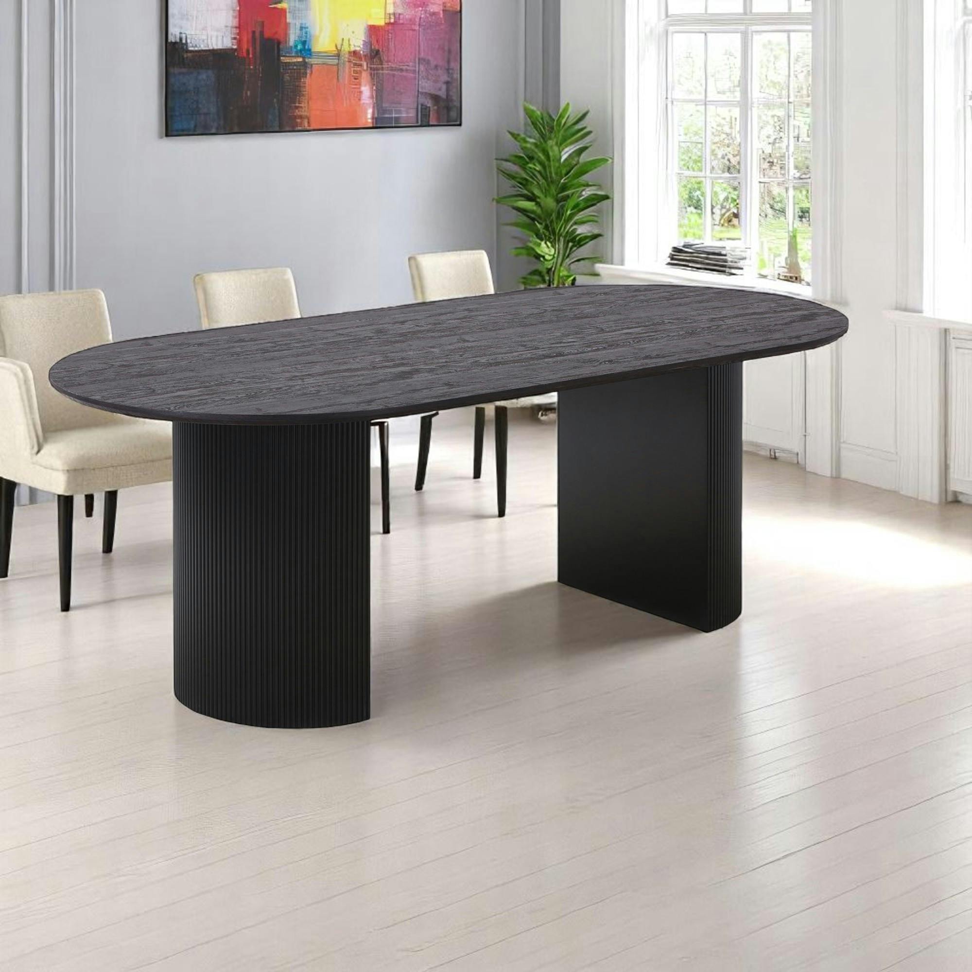 Table à manger ovale effet bois foncé 210 cm MATERA