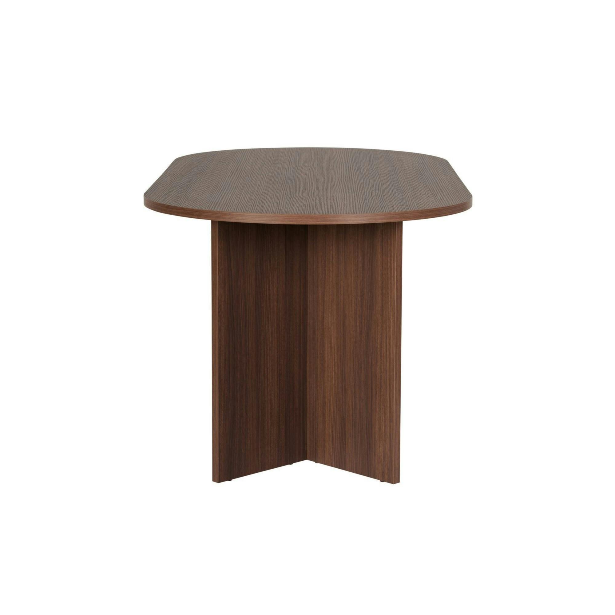 Table à manger ovale effet bois noyer pieds en V 200 cm MARFA | Tables ...