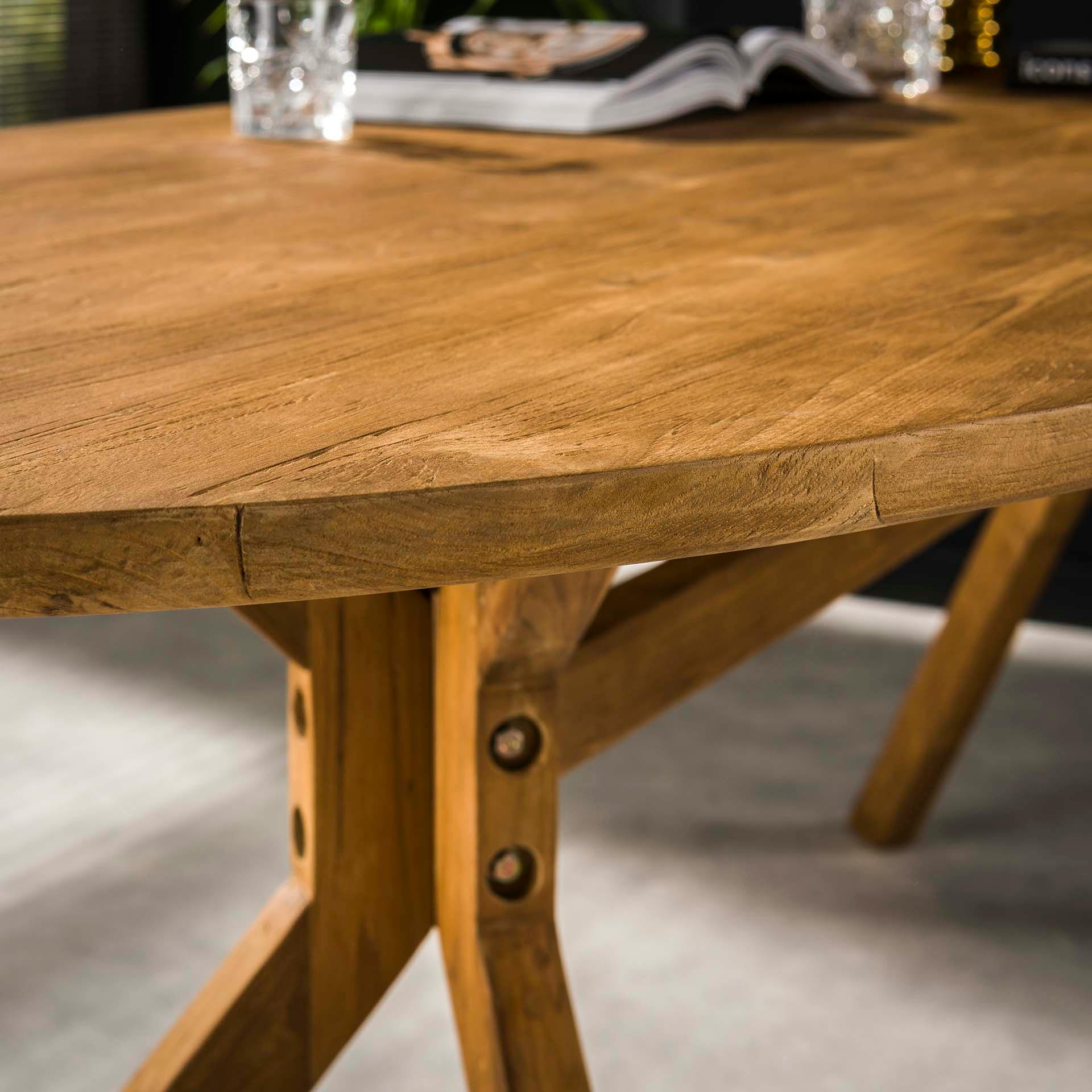 Table à manger ovale en bois de teck recyclé 200 cm WESTPORT | Tables à ...