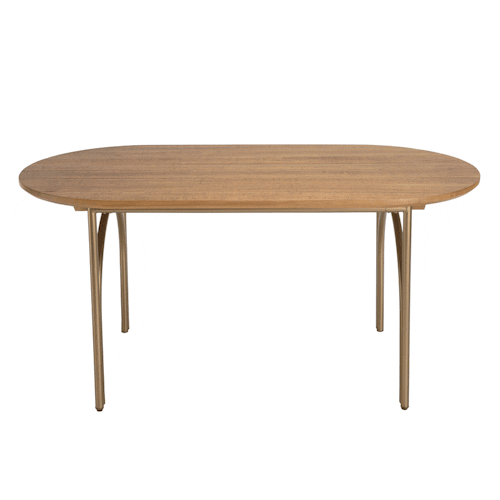 Table à manger ovale en bois et métal 160 cm BURGOS