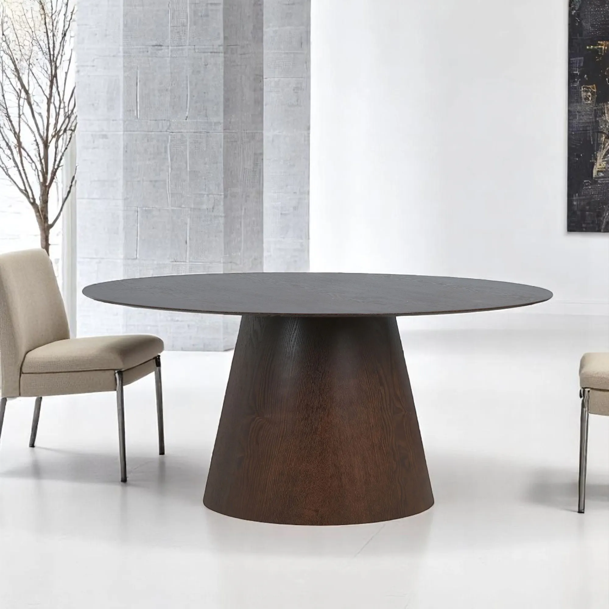 Table à manger extensible MARTA 160+60cm noir mat céramique
