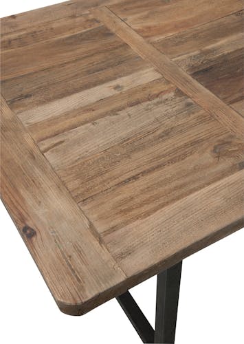 Table à manger plateau bois et pieds métal noir 200x100cm FOREST