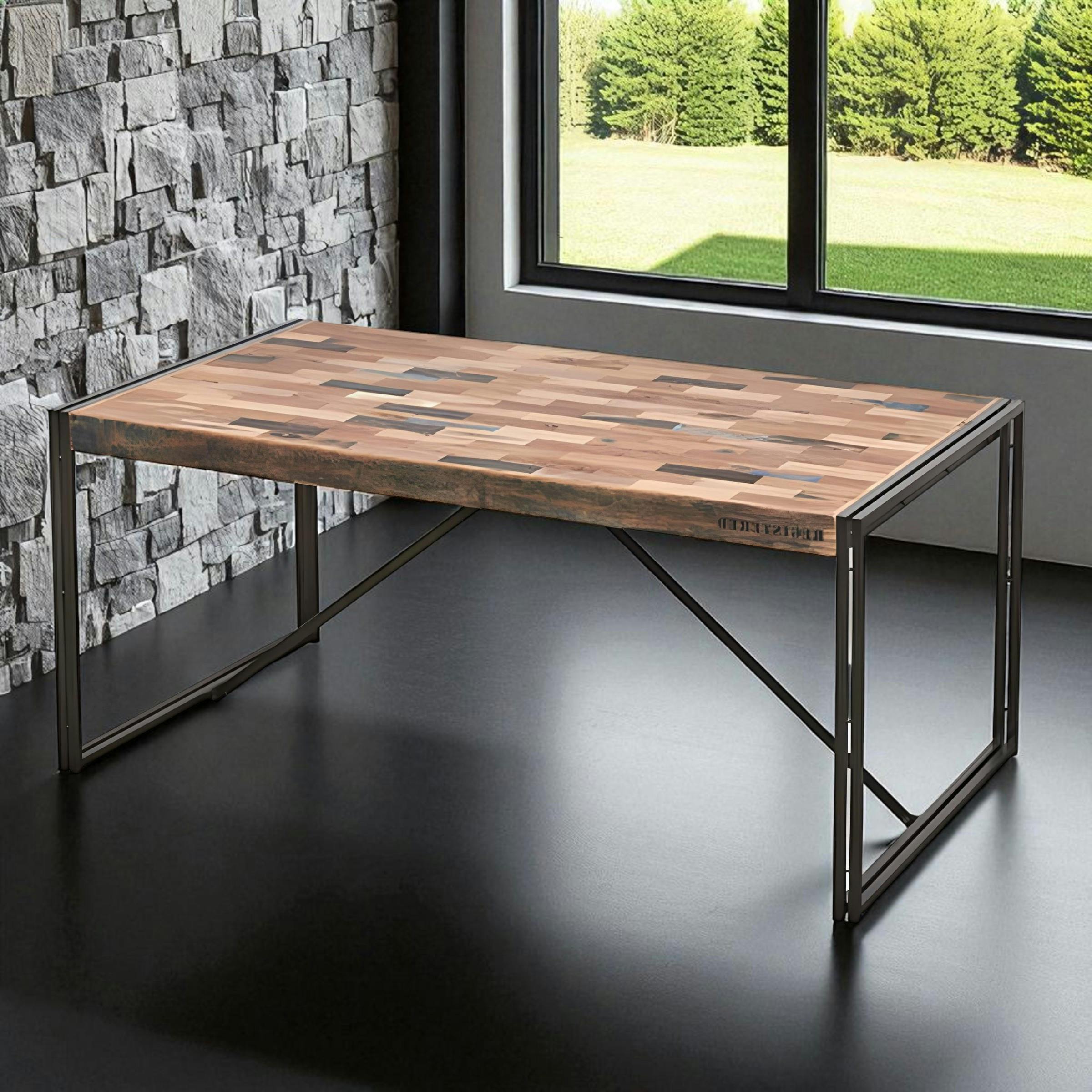 Table à manger rectangle bois recyclé 250x100 CARAVELLE