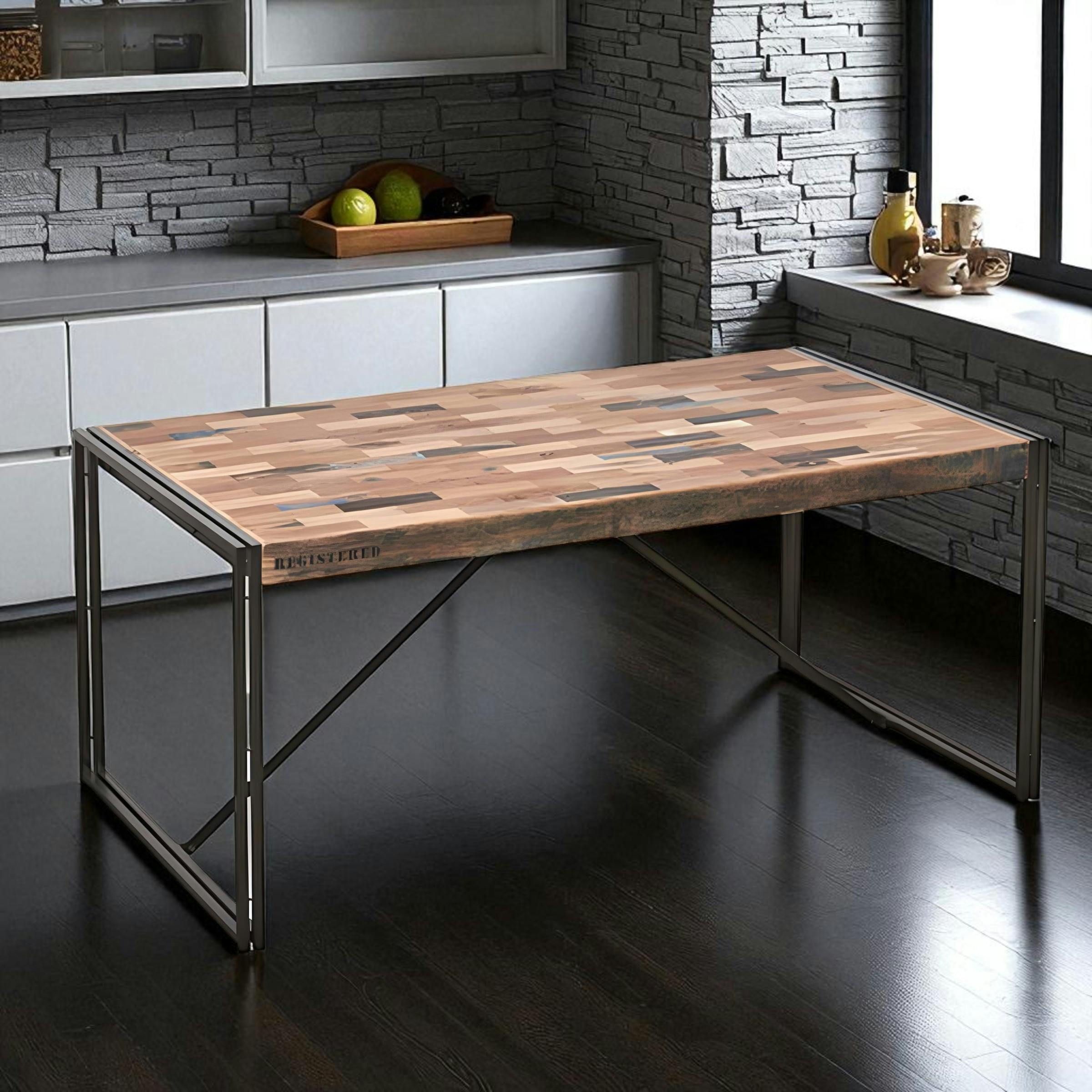 Table à manger rectangle bois recyclé 250x100 CARAVELLE