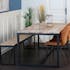 Table de repas rectangulaire en bois pieds metal style contemporain