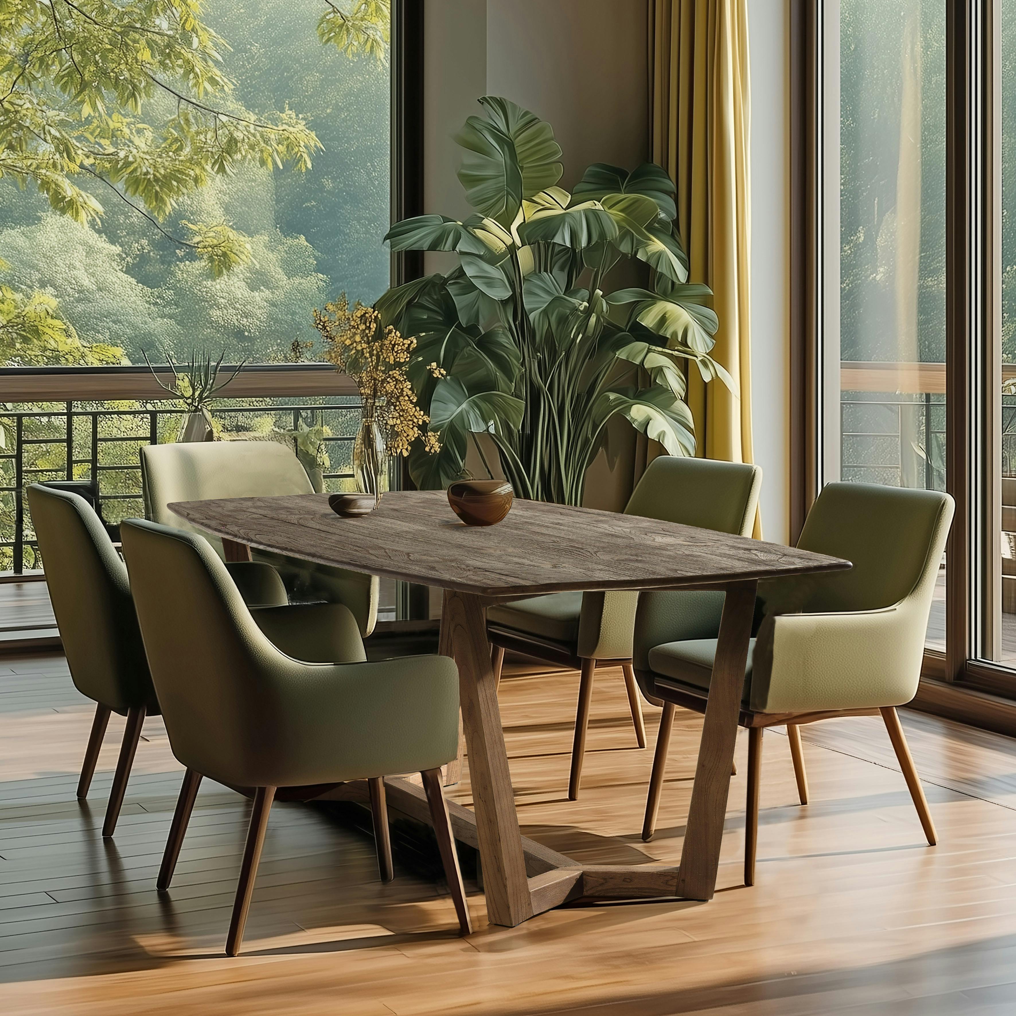 Table à manger rectangulaire 200x100cm bois de mindi ARCUS