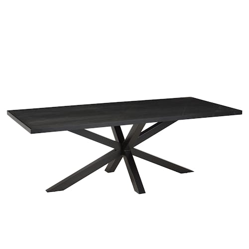 Table à manger rectangulaire bois anthracite effet pierre 220 cm BIHAR