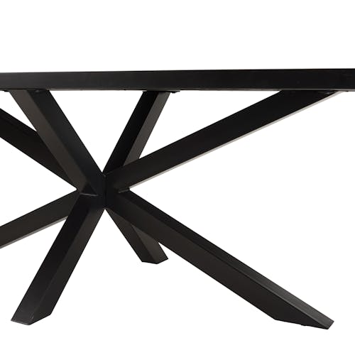 Table à manger rectangulaire bois anthracite effet pierre 220 cm BIHAR