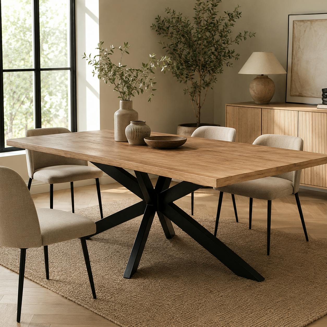 Table à manger rectangulaire bois de manguier 160 cm FULTON