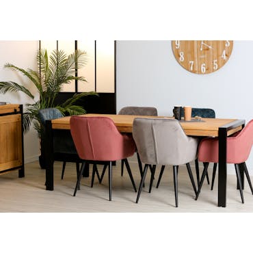  Table de repas rectangulaire en bois pieds metal style industriel