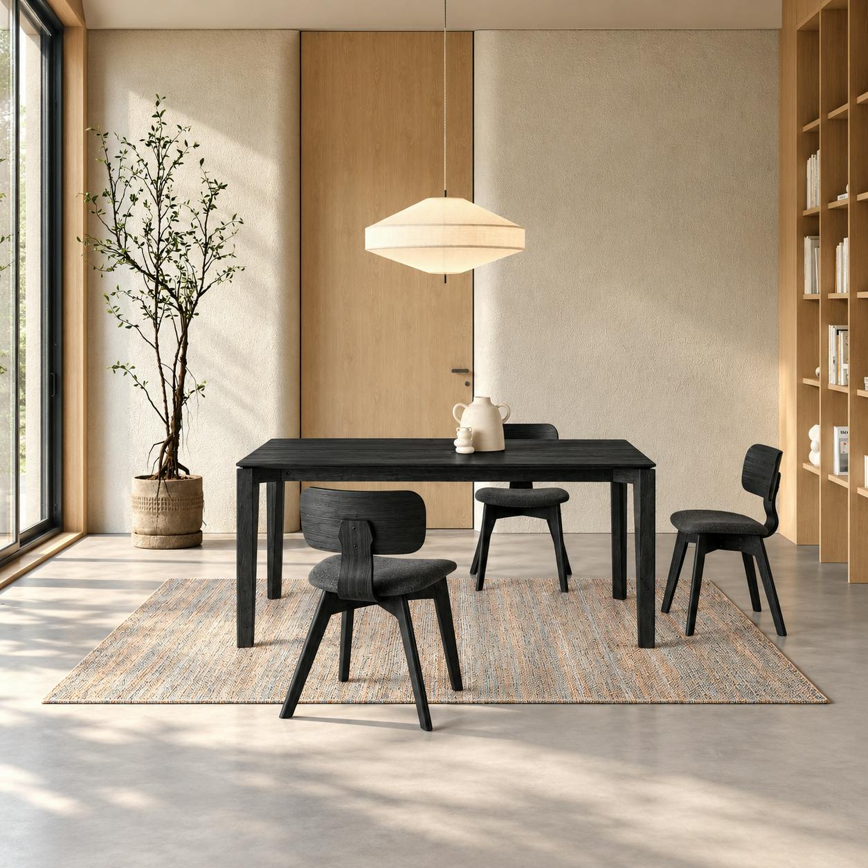 Table à manger rectangulaire bois noir 180 cm ORBE