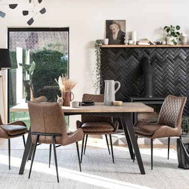  Table de repas rectangulaire bois recycle FSC style campagne moderne