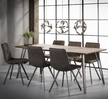  Table de repas rectangulaire pieds metal de style contemporain
