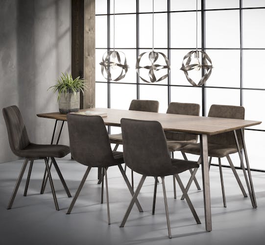 Table de repas rectangulaire pieds metal de style contemporain